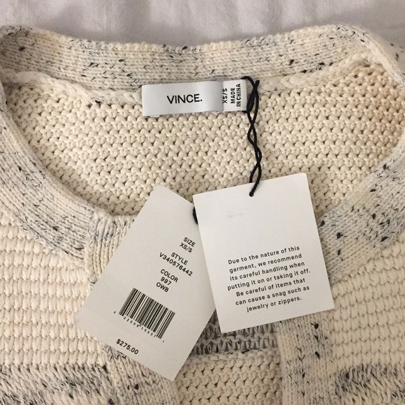 NWT VINCE Speckle Stitch Popover Sweater - Picture 5 of 8